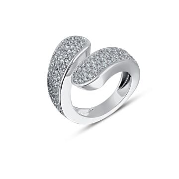 Big Twist Black Zircon Ring