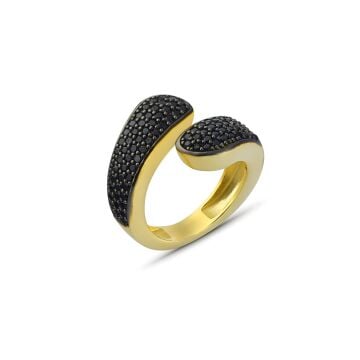 Big Twist Black Zircon Ring