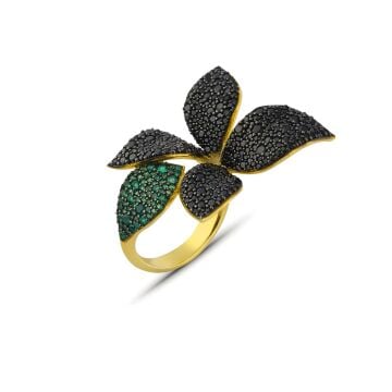 Black Green Violet Ring