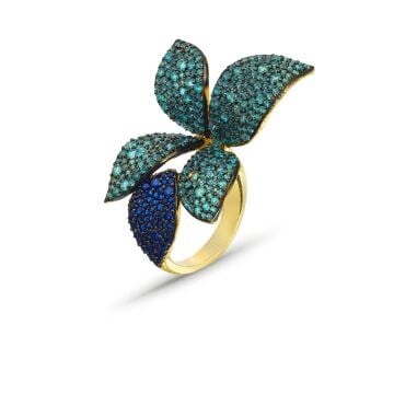 Black Green Violet Ring
