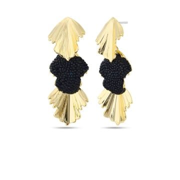 Black Crystal Trinity Earrings