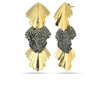 Black Crystal Trinity Earrings