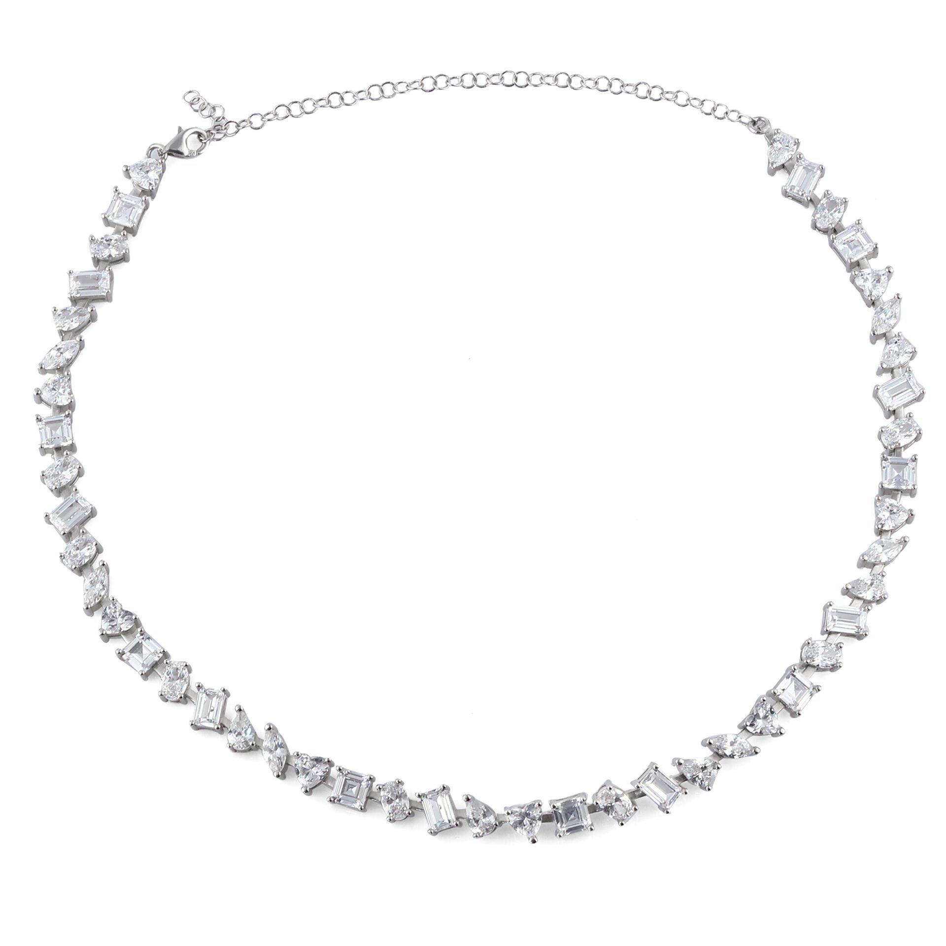Mix Shape Zircon Choker Necklace