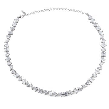 Mix Shape Zircon Choker Necklace