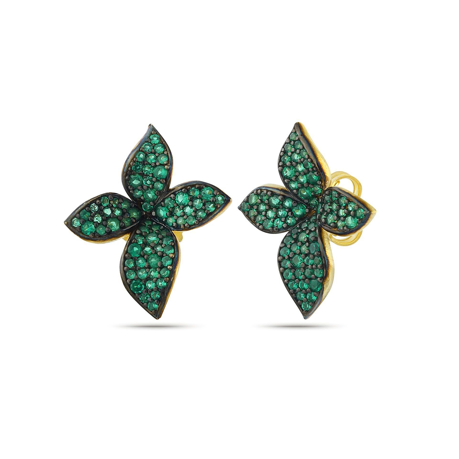 Green Maxi Mini Violet Earrings