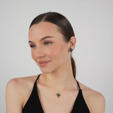 Green Maxi Mini Violet Earrings