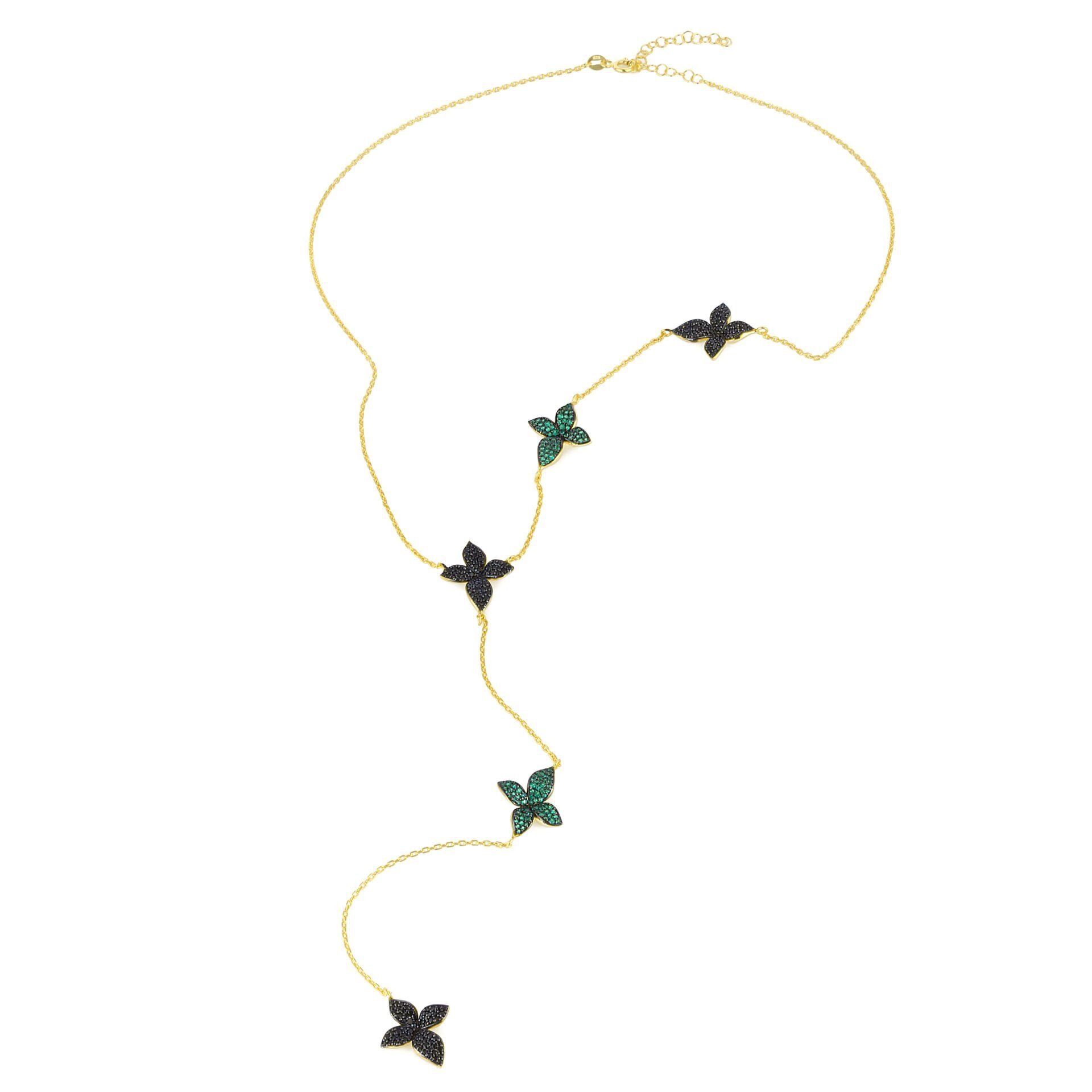 Green Black Violet Garden Necklace