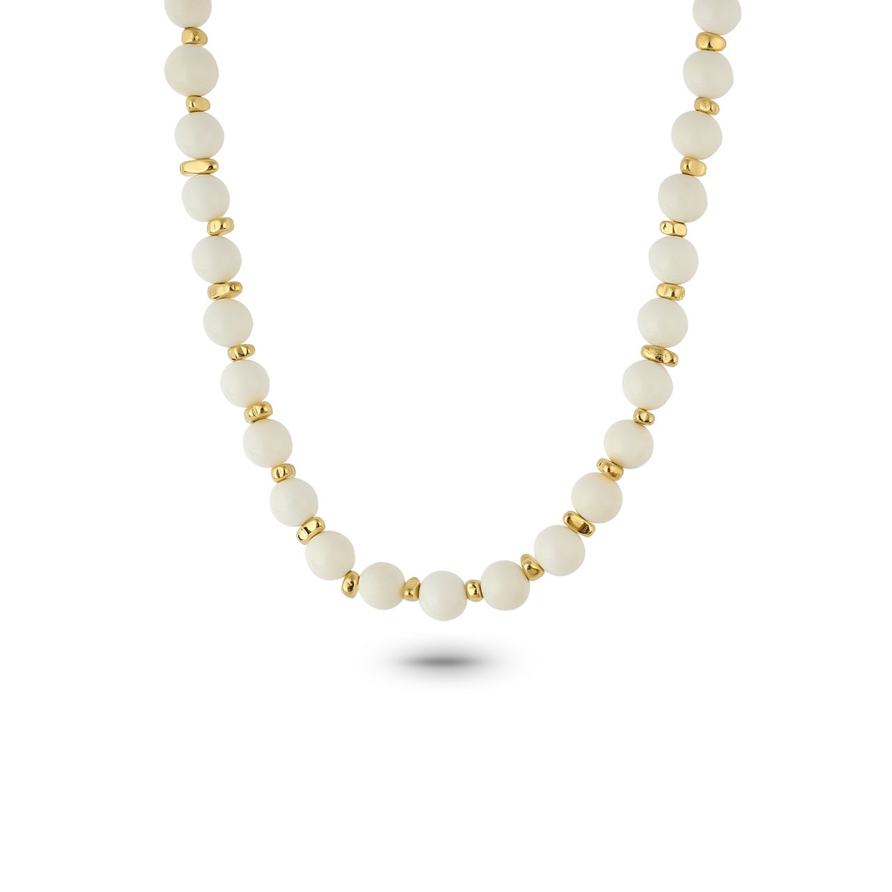 White Coral Gold Necklace