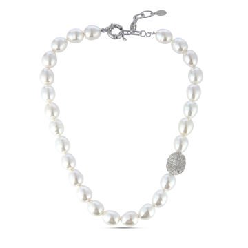 Pearl Crystal Ball Necklace