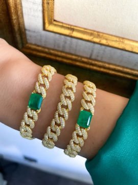 Emerald  Chain Bracelet