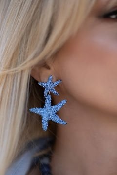 Royal Blue Sea Star Earrings