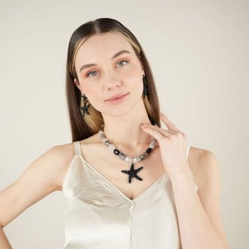 Royal Black Sea Star Necklace