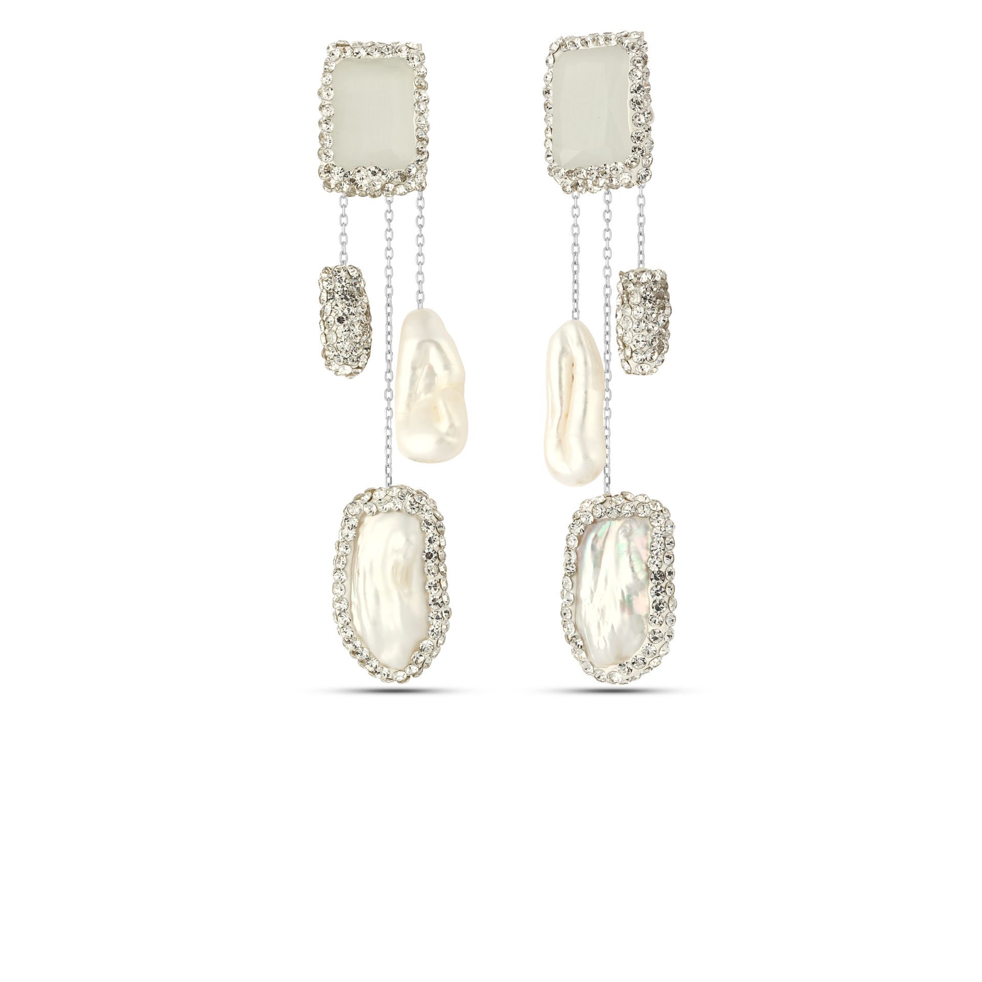 Clear Pearl Earrings