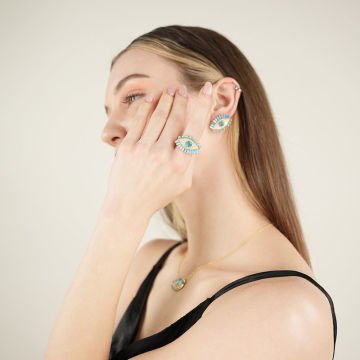 Turquoise Baguette Eye Ring
