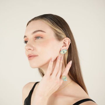 Turquoise Baguette Eye Ring