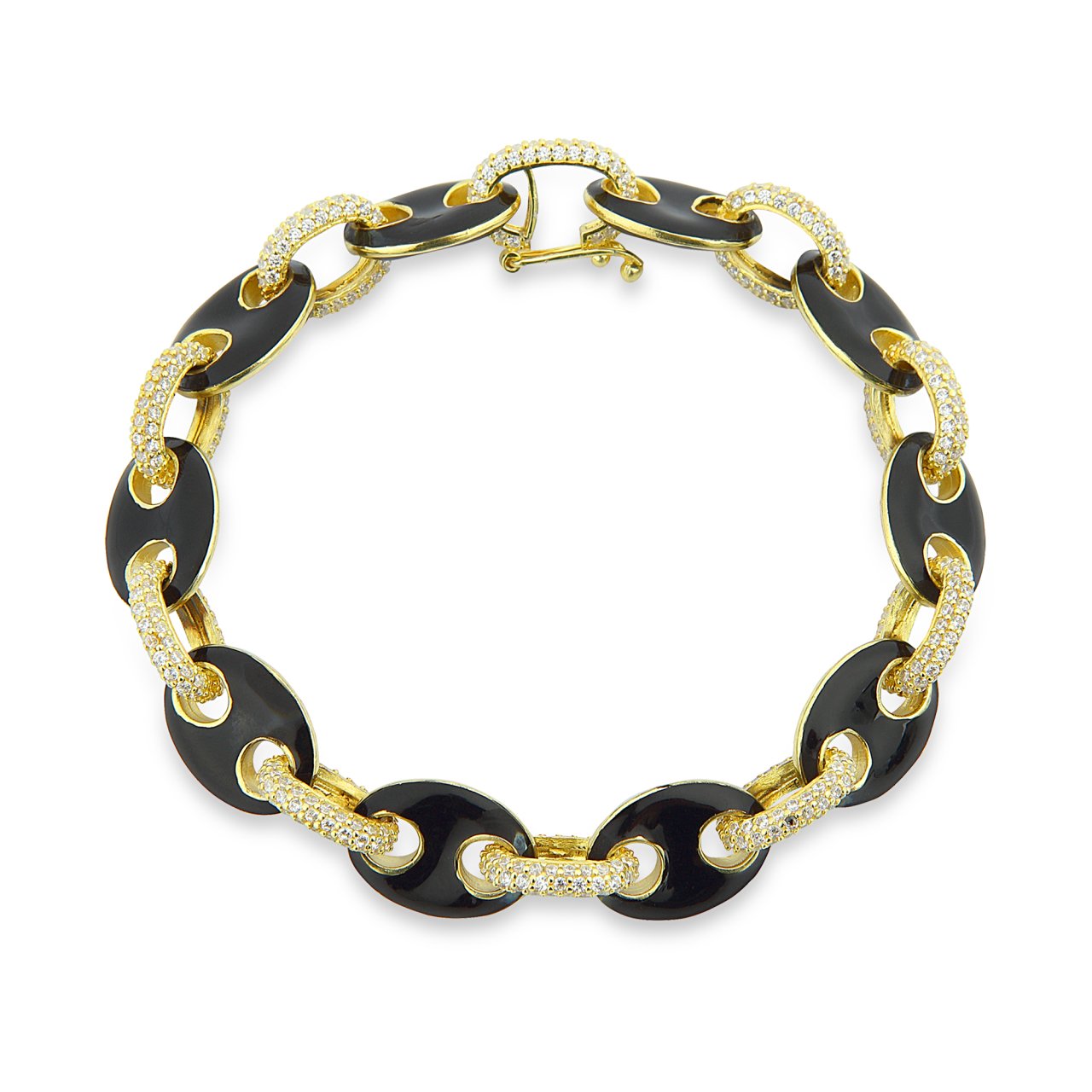 Black Enamel Gold Bracelet