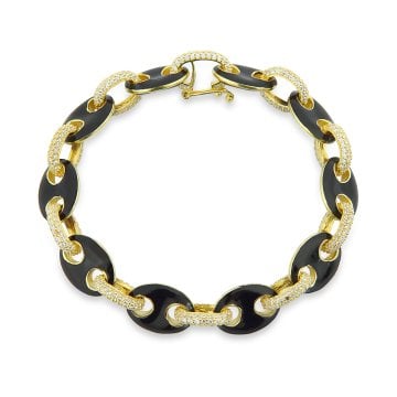 Black Enamel Gold Bracelet
