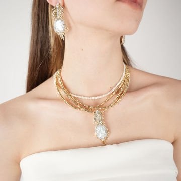 Crystal Leaf Necklace