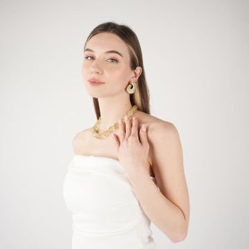 Yellow Crystal Ball Necklace