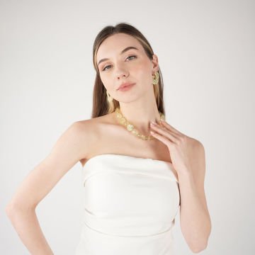 Yellow Crystal Ball Necklace