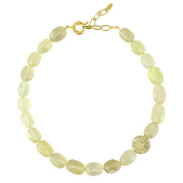 Yellow Crystal Ball Necklace