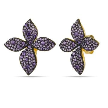 Navy Mini Violet Earrings