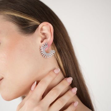 Silver Sun Sparkle Earrings