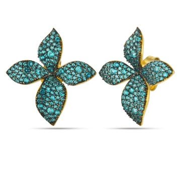 Gold Mini Violet Earrings