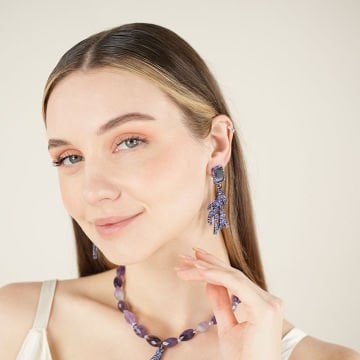 Purple Coral Earrings