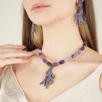 Purple Coral Earrings