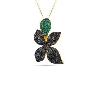 Green Black Violet Necklace