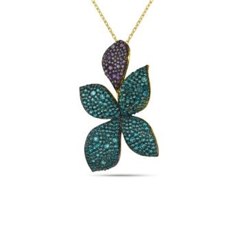 Green Black Violet Necklace