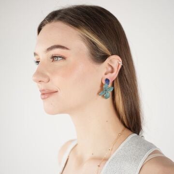 Green Black Violet Earring