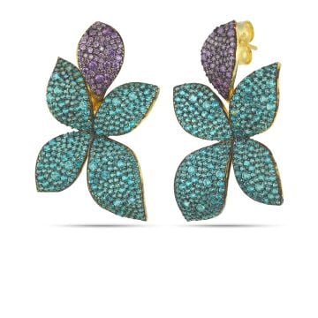Green Black Violet Earring